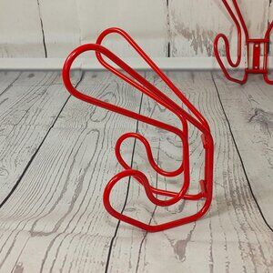 IKEA Fran Red Metal Coat Hook Set Of 2 Funky Retro 1990's Vintage New